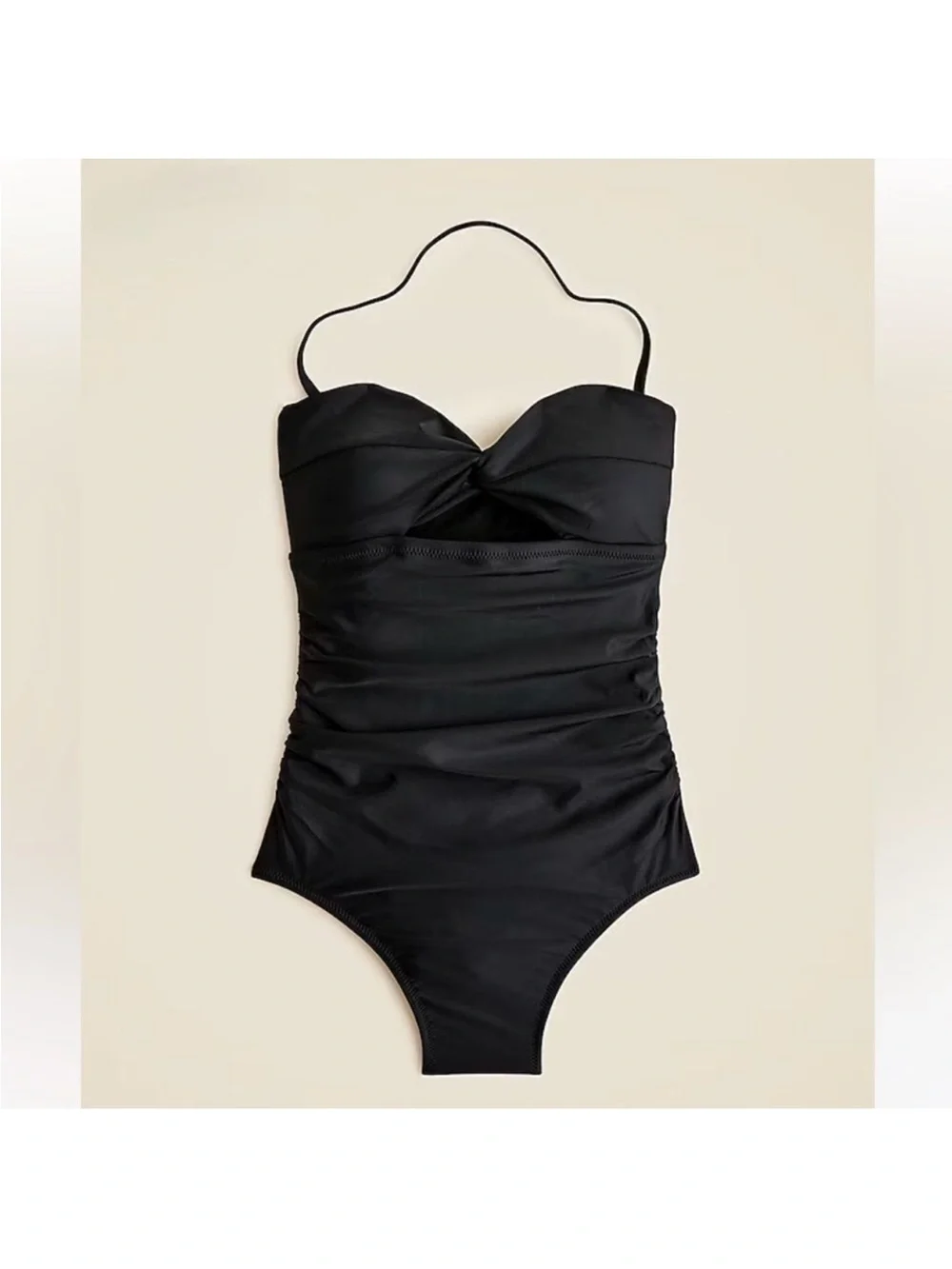 J. Crew Gemma Ruched Bandeau Cutout‎ One-piece Black NWT size 10